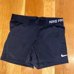 Nike Pro Black Shorts with White Logo